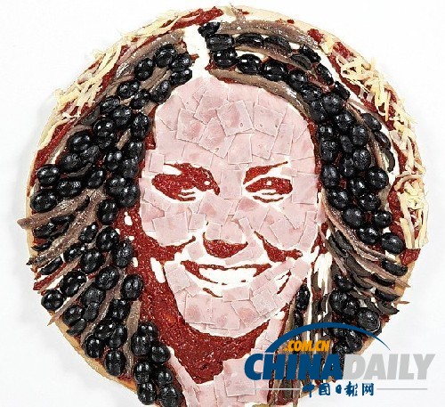 名人臉譜披薩出爐 凱特、辣妹、奧巴馬個個美味