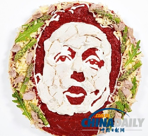 名人臉譜披薩出爐 凱特、辣妹、奧巴馬個個美味