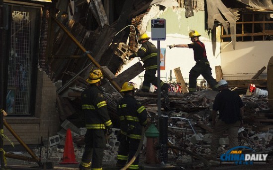 組圖：美國費(fèi)城樓房坍塌致6死14傷 聲響如同大爆炸