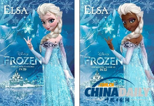 迪士尼白人公主引爭(zhēng)議 粉絲創(chuàng)作多膚色形象示平等