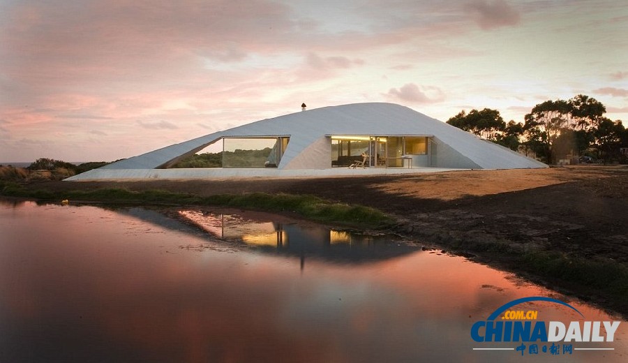 澳親自然別墅造型獨特 酷似隱形轟炸機(高清組圖)