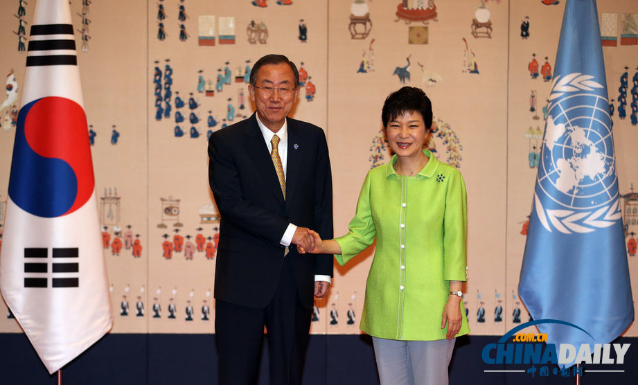潘基文“回娘家” 與韓國總統(tǒng)樸槿惠舉行會談（高清組圖）