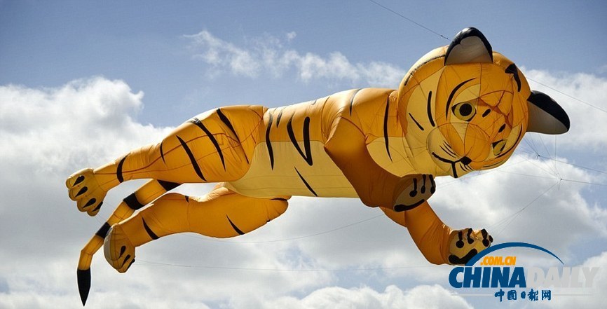 布里斯托爾國際風(fēng)箏節(jié)絢麗多彩 3D風(fēng)箏熱鬧“狂歡”