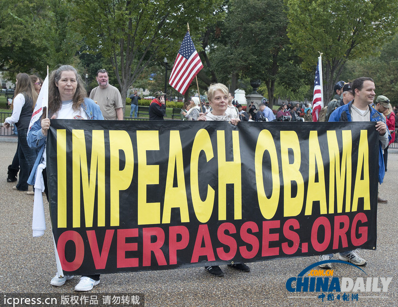 美國(guó)“百萬老兵大游行”抗議政府關(guān)門 佩林到場(chǎng)慰問（組圖）