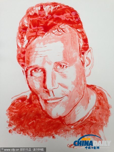 英國23歲藝術(shù)家用化妝品打造明星畫像 惟妙惟肖（組圖）