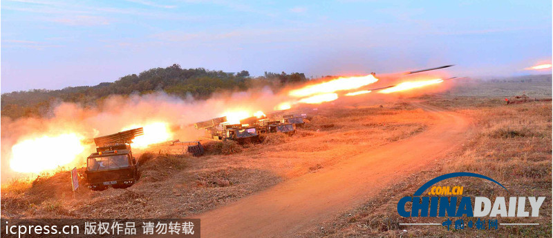 金正恩指導朝鮮人民軍火力打擊訓練（組圖）