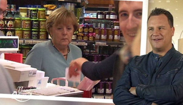 默克爾商場購物時(shí)“闖入”電視節(jié)目拍攝現(xiàn)場