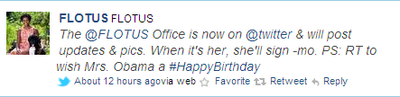 美第一夫人新開(kāi)推特賬號(hào) 對(duì)奧巴馬“不感興趣”
