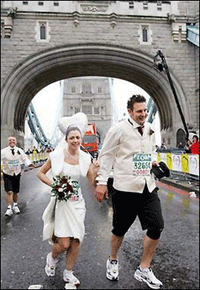 Wedding a marathon effort for UK couple