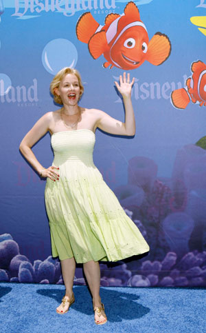 Actress Penelope Ann Miller poses as celebrities and their kids arrive for a preview of the new