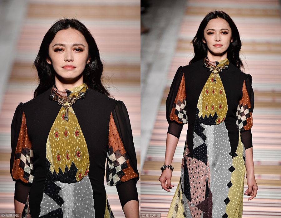 中國(guó)明星亮相米蘭時(shí)裝周 展現(xiàn)中國(guó)時(shí)尚（組圖）