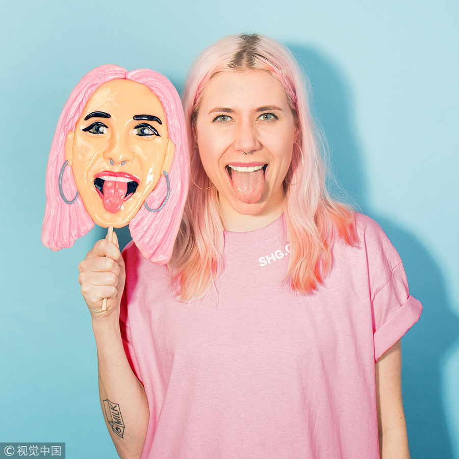 個(gè)性定制人臉棒棒糖讓你吃自己的“臉”（組圖）