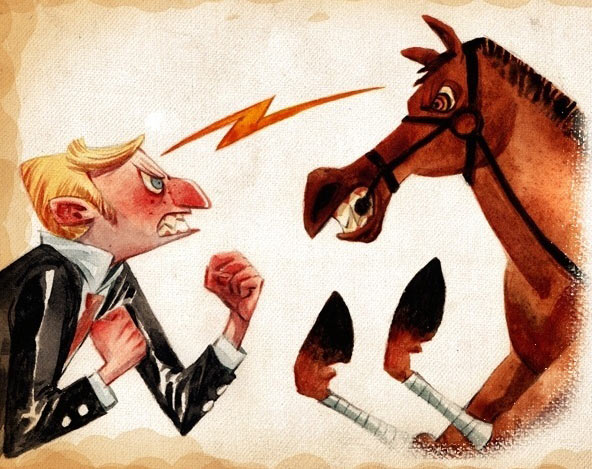 掌摑馬臉的運動員