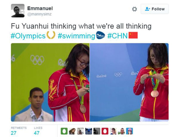 直擊里約奧運(yùn)：領(lǐng)獎臺之外的趣聞軼事