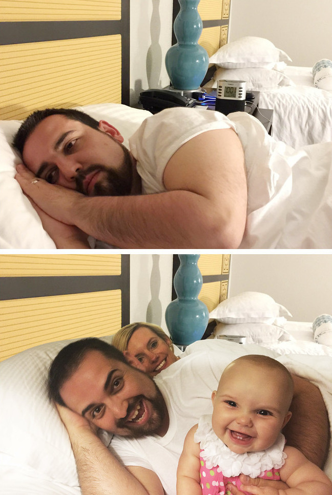 男子旅行拍照有無老婆畫風(fēng)大不同！