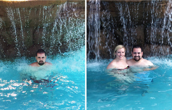 男子旅行拍照有無老婆畫風(fēng)大不同！