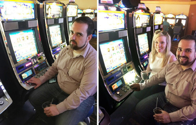 男子旅行拍照有無老婆畫風大不同！