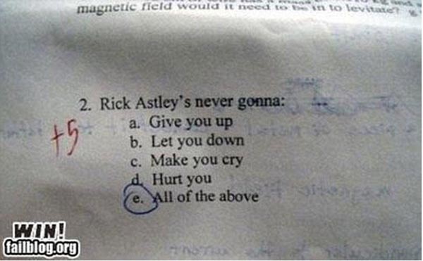 熊孩子在考卷上的機智回答