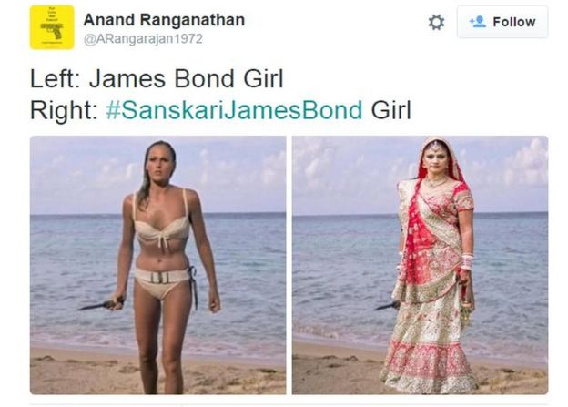 “紳士版”邦德:印度民眾調(diào)侃當(dāng)局刪減《007幽靈黨》吻戲