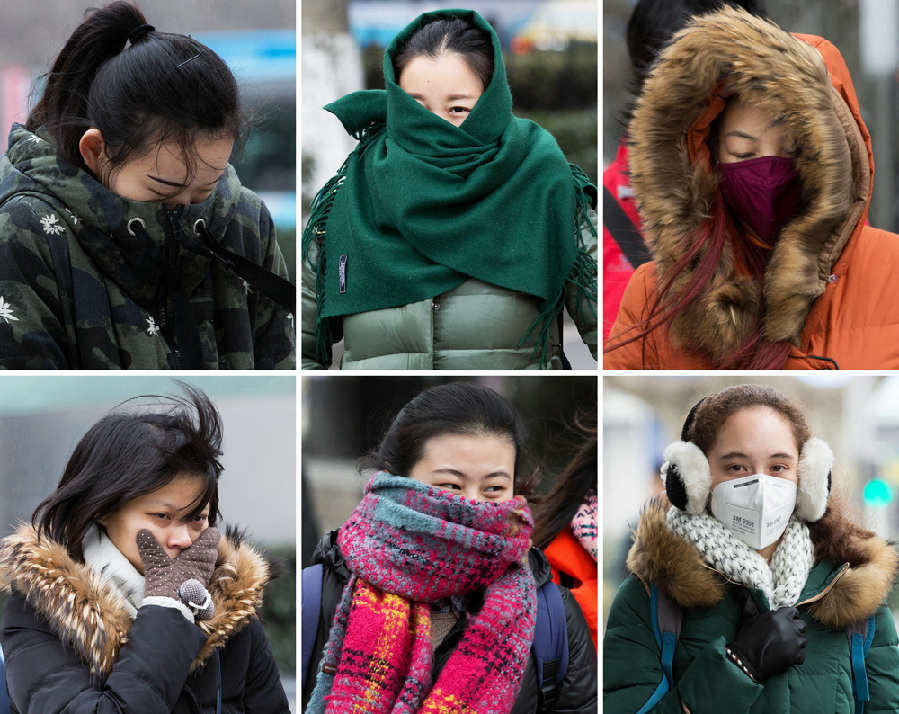 中國(guó)日?qǐng)?bào)聚焦各地寒潮來襲