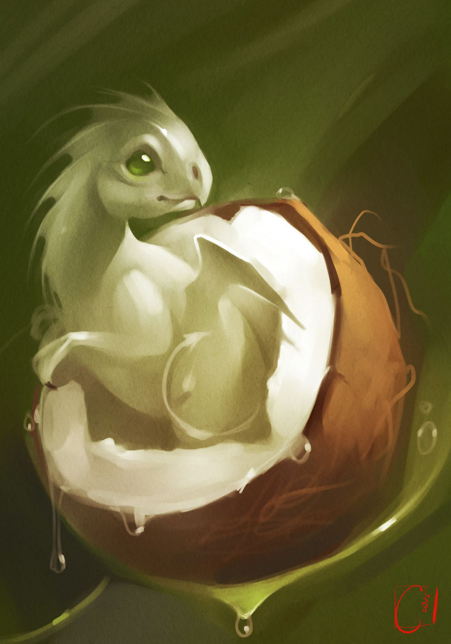 俄羅斯畫(huà)家筆下的“水果神龍” 仿佛夢(mèng)幻童話（組圖）