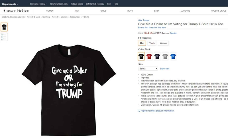 給我一美元，否則我就投票給特朗普（組圖）