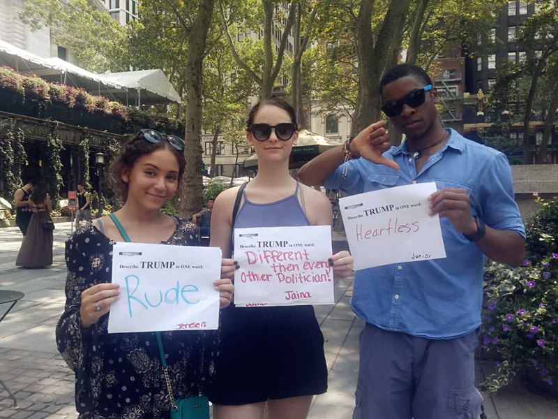 給我一美元，否則我就投票給特朗普（組圖）