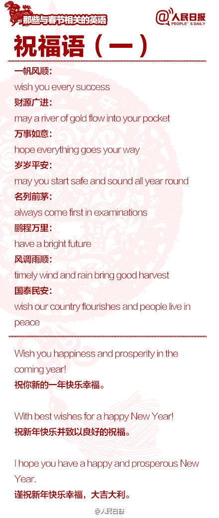 長知識！100個與春節(jié)有關的英文用語