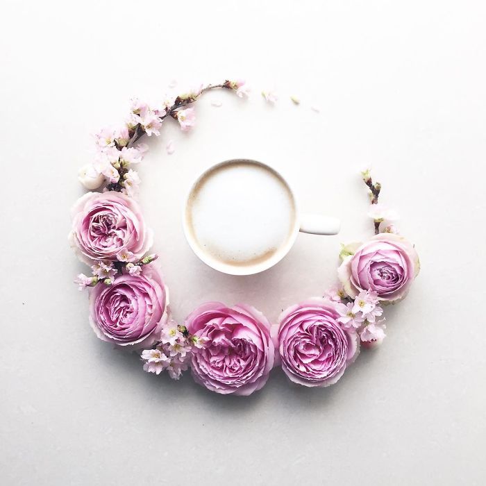 鮮花和咖啡最配 不信來(lái)看看（組圖）