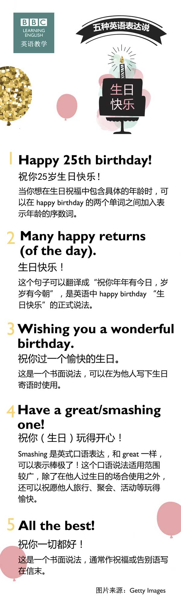 五種英語表達(dá)說“生日快樂”