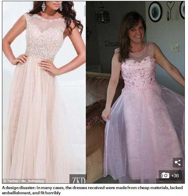 英國(guó)高中生曬網(wǎng)購(gòu)畢業(yè)禮服“賣(mài)家秀”與“買(mǎi)家秀”