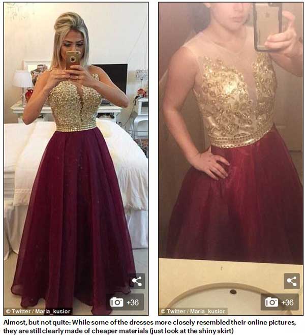 英國(guó)高中生曬網(wǎng)購(gòu)畢業(yè)禮服“賣(mài)家秀”與“買(mǎi)家秀”