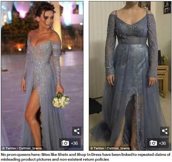 英國(guó)高中生曬網(wǎng)購(gòu)畢業(yè)禮服“賣(mài)家秀”與“買(mǎi)家秀”