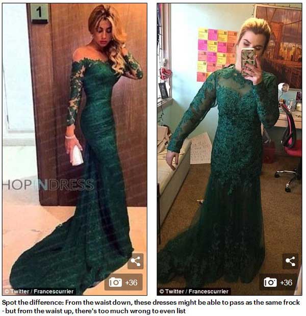 英國(guó)高中生曬網(wǎng)購(gòu)畢業(yè)禮服“賣(mài)家秀”與“買(mǎi)家秀”