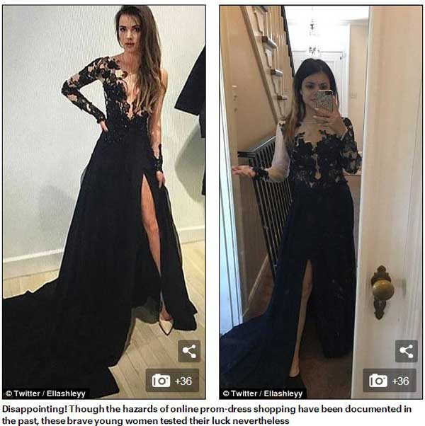 英國(guó)高中生曬網(wǎng)購(gòu)畢業(yè)禮服“賣(mài)家秀”與“買(mǎi)家秀”