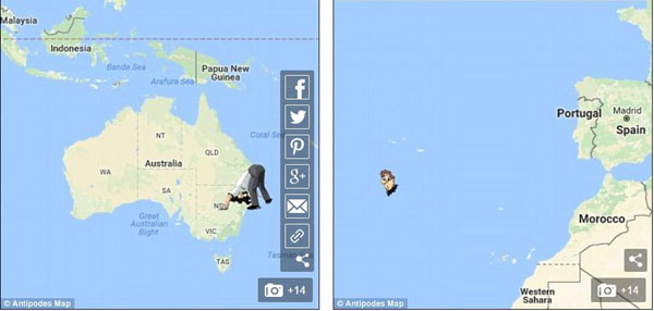 地球另一端與你相對(duì)的地方是哪里？現(xiàn)在有個(gè)地圖可以查了！