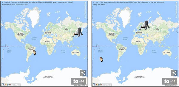 地球另一端與你相對(duì)的地方是哪里？現(xiàn)在有個(gè)地圖可以查了！