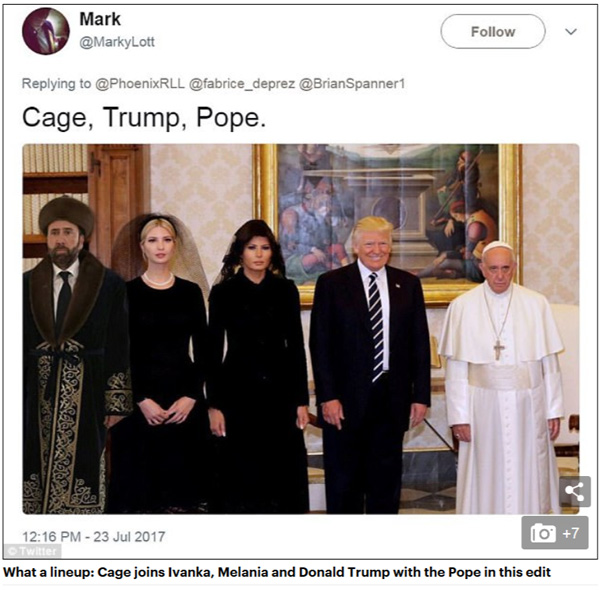 尼古拉斯•凱奇穿哈薩克服飾照片被玩壞(組圖)