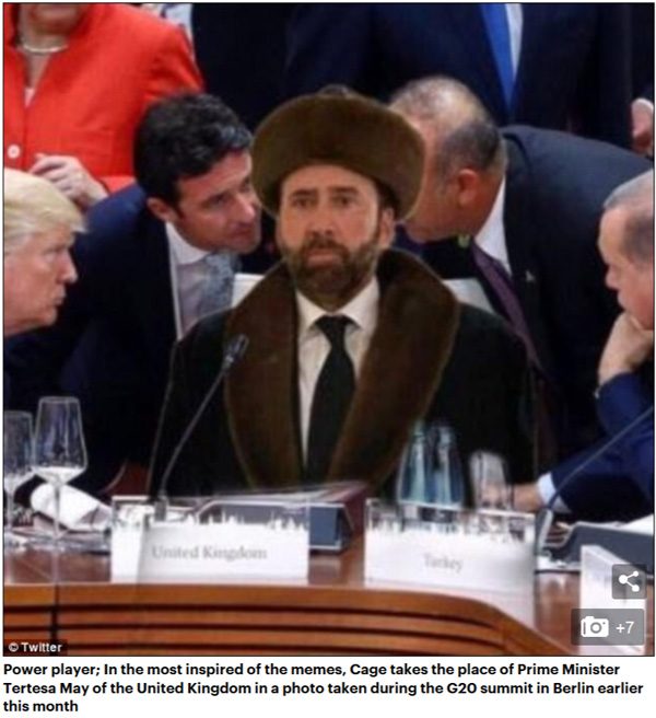 尼古拉斯•凱奇穿哈薩克服飾照片被玩壞(組圖)