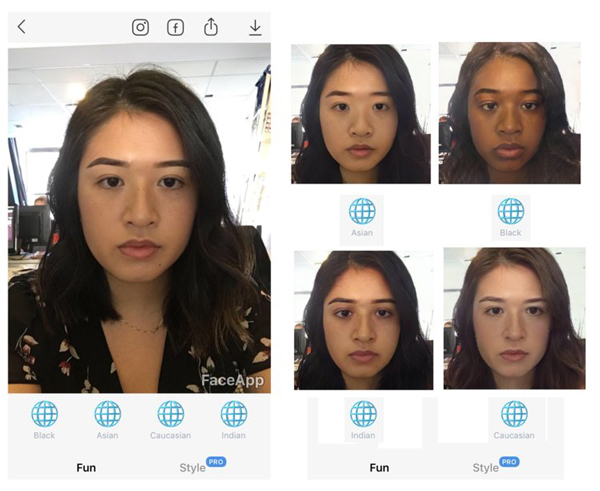 “洗白風波”剛平息 外國版美圖秀秀FaceApp又被指種族歧視