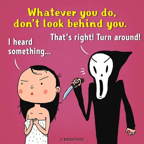 腦洞漫畫:如果你成了恐怖電影的主角