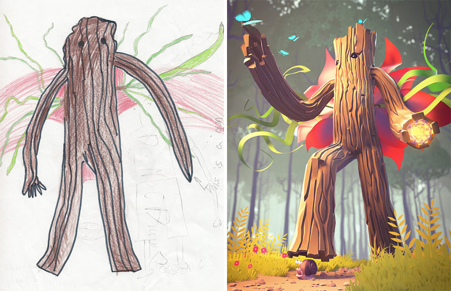 百名專業(yè)畫(huà)家“升級(jí)”小學(xué)生涂鴉 向世界展現(xiàn)孩童天真想象力（組圖）