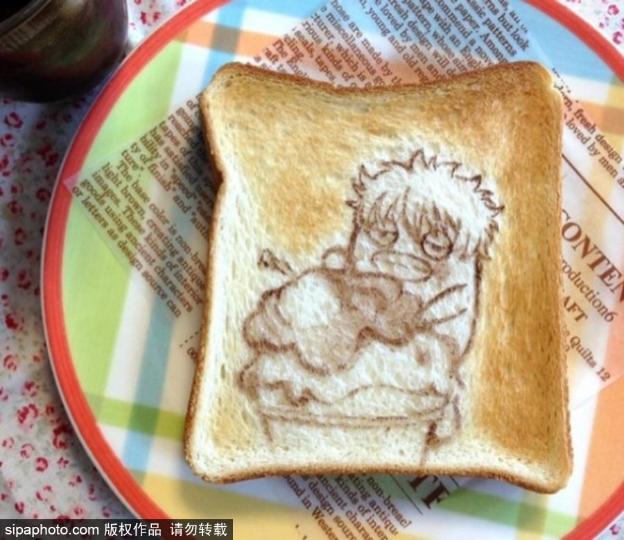 不忍心吃系列 日本藝術(shù)家在吐司面包上畫動(dòng)漫（組圖）