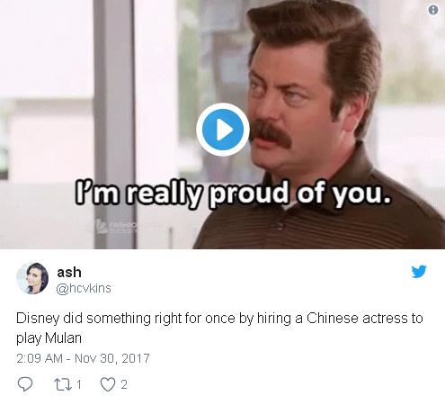 迪士尼真人版《花木蘭》女主敲定劉亦菲 外國網(wǎng)友對此很滿意