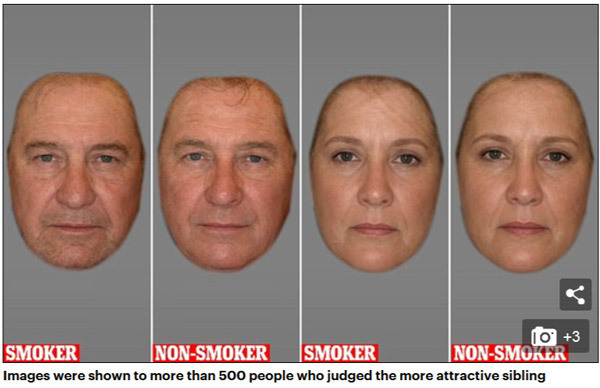 吸煙讓你酷酷的？錯(cuò)！調(diào)查發(fā)現(xiàn)吸煙會(huì)讓人變丑