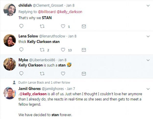 格萊美歌后克萊森金球獎現(xiàn)場“追星” stan到底啥意思？