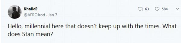 格萊美歌后克萊森金球獎現(xiàn)場“追星” stan到底啥意思？