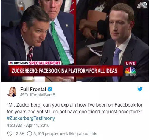 扎克伯格出席聽證會(huì)遭輪番拷問(wèn)，這氣氛有點(diǎn)尬