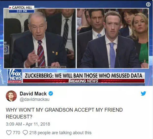 扎克伯格出席聽證會(huì)遭輪番拷問(wèn)，這氣氛有點(diǎn)尬