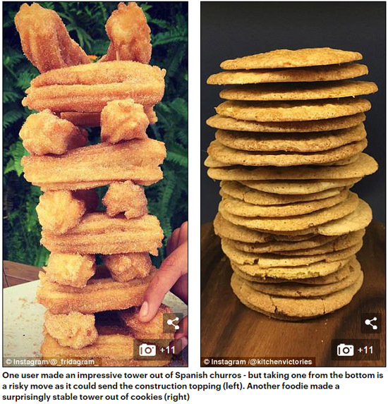 食物“疊疊樂”成社交媒體新潮流 網(wǎng)友爭(zhēng)相挑戰(zhàn)（組圖）